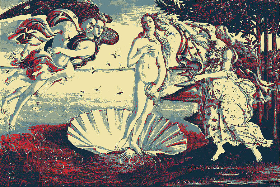 Masterpieces Revisited - The Birth of Venus by Sandro Botticelli Digital Art by Serge Averbukh