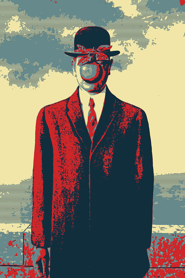 Masterpieces Revisited - The Son of Man by Rene Magritte Digital Art by Serge Averbukh