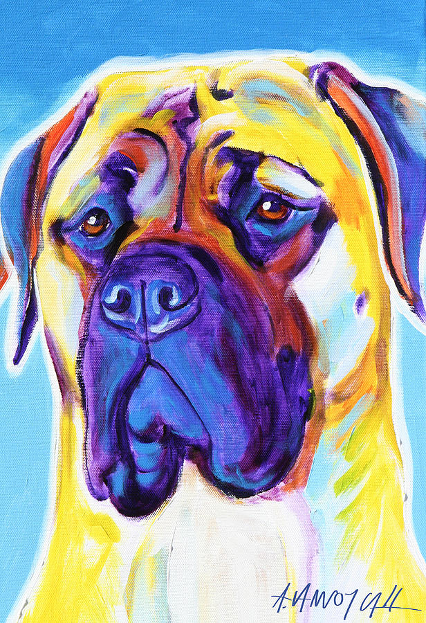 Mastiff - Mustang Sally Painting by Dawg Painter
