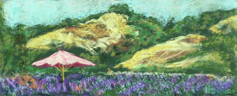 Pastel Pastel - Matanzas Creek Lavendar Fields with Umbrella by Grace Fong by Grace Fong Pastel Pastel - Matanzas Creek Lavendar Fields with Umbrella by Grace Fong by Grace Fong