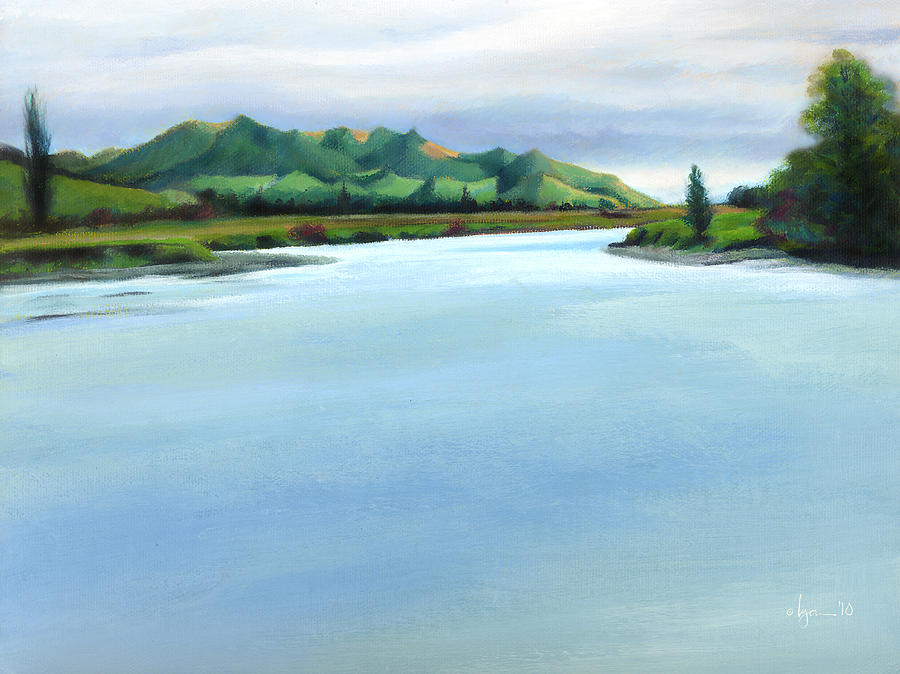 Mataura River Winter Painting by Angela Treat Lyon