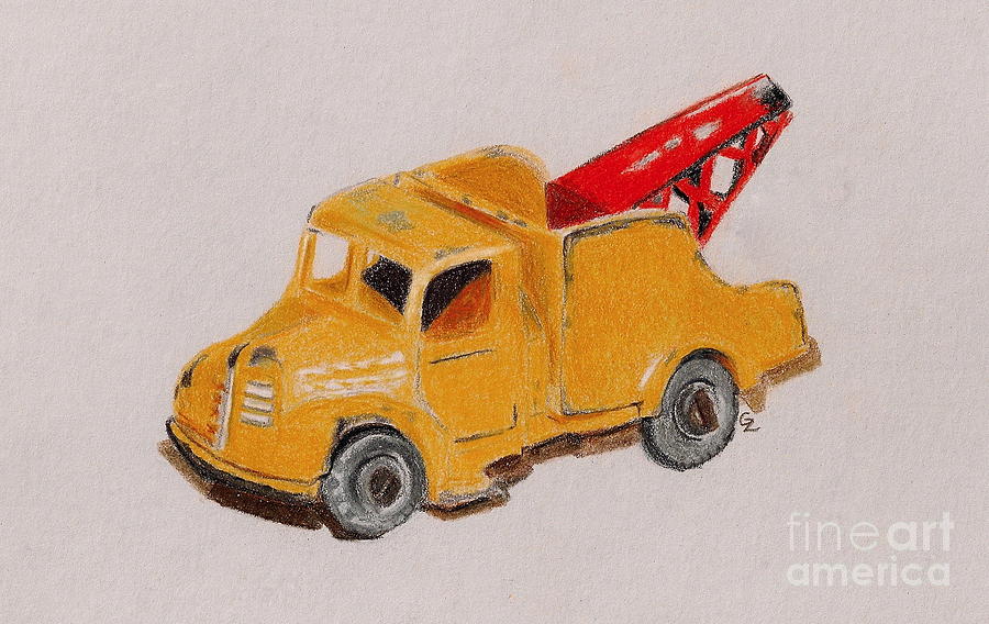 Matchbox Tow Truck Drawing by Glenda Zuckerman