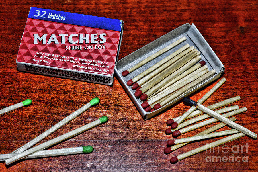 Matches Strike on Box Photograph by Paul Ward