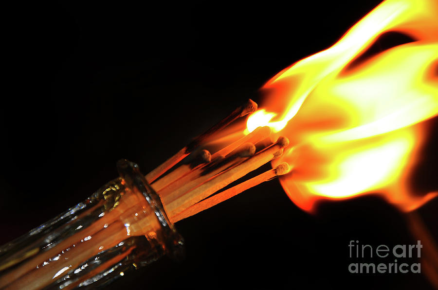 Matchstick Inferno 2 Photograph by Andee Design