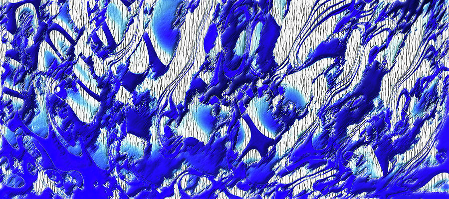 Material Evidence in Blue and White Digital Art by Kellice Swaggerty