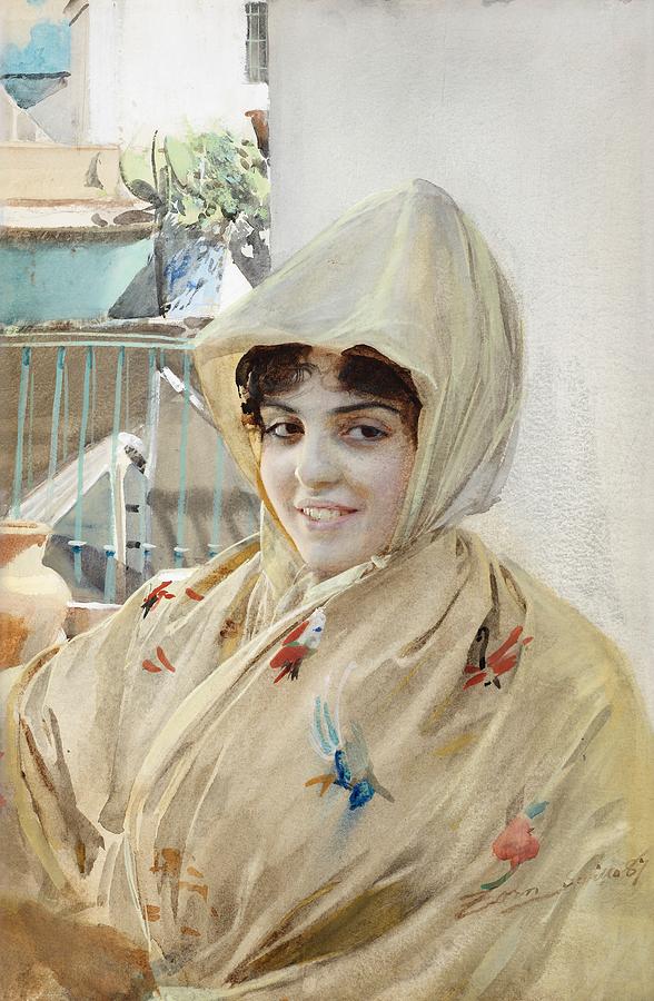 Mathilde Drawing by Anders Zorn