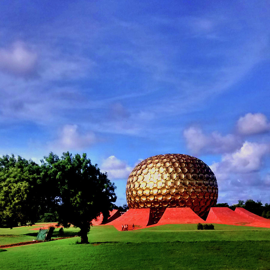 Architecture Photograph - Matrimandir at Auroville, India by Misentropy