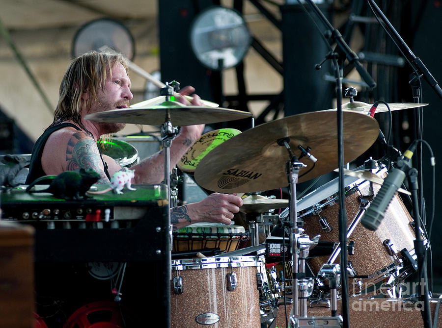 Matt Abts with Govt Mule performing at Bonnaroo Music Festival  Photograph by David Oppenheimer