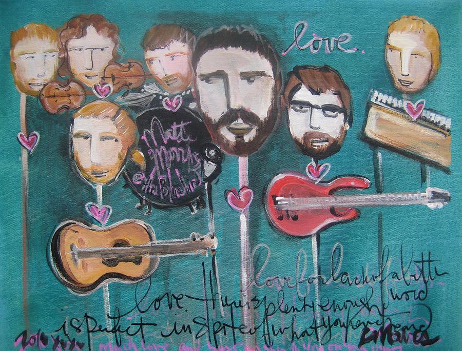 Matt Morris and his band at the Bluebird Painting by Laurie Maves ART