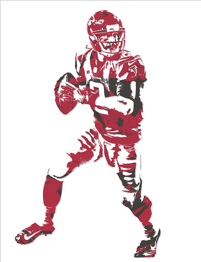 Matt Ryan Atlanta Falcons Pixel Art 7 T-Shirt by Joe Hamilton - Pixels