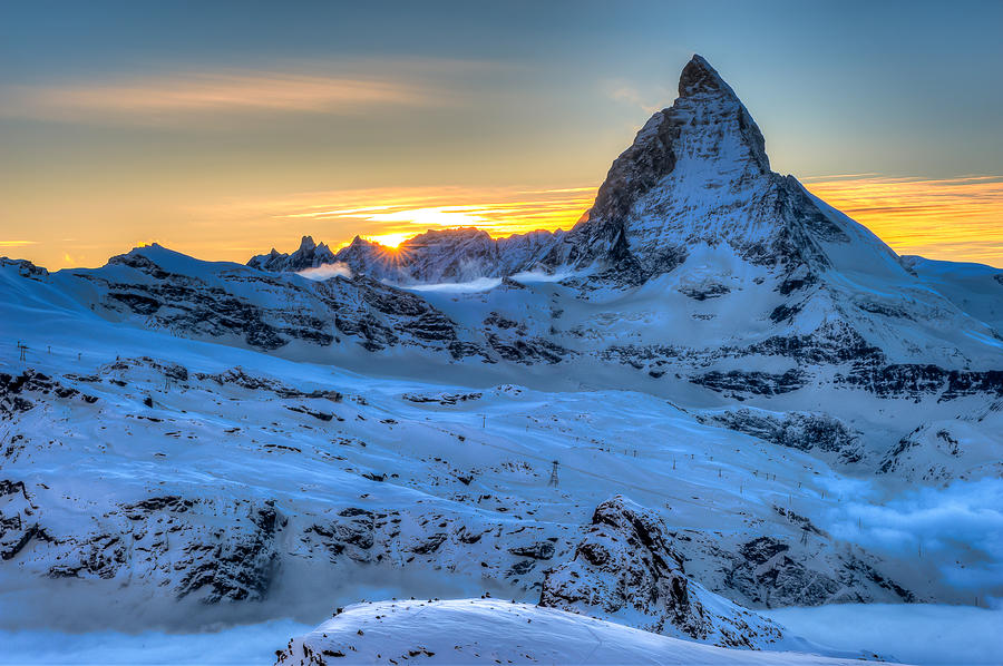 Matterhorn Cervino Sunset Photograph by Brenda Jacobs