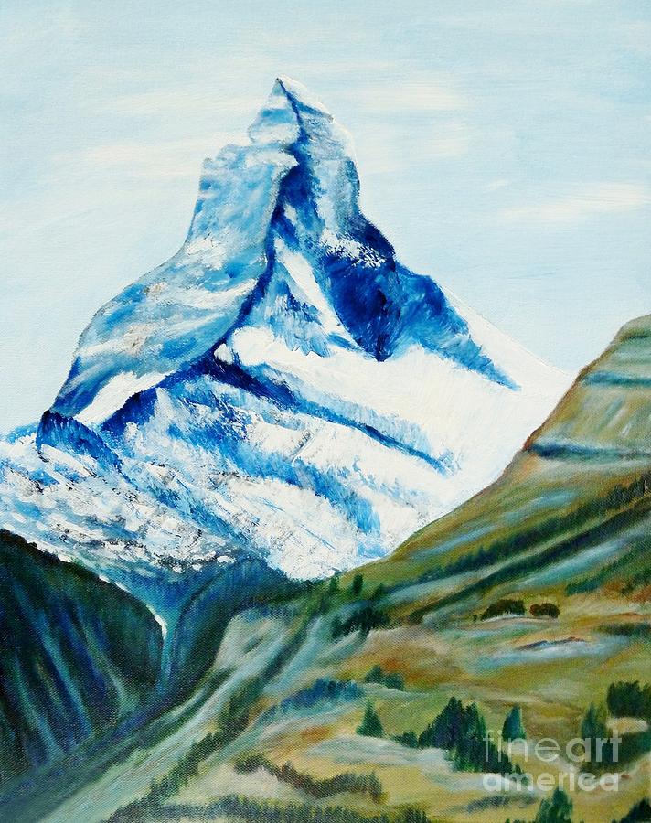 Nature Painting - Matterhorn in Switzerland by Christine Huwer