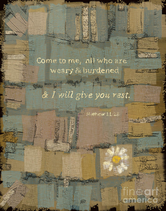 Matthew Bible Verse Painting by Carrie Joy Byrnes
