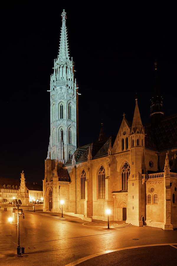Matthias Church at Night in Budapest Photograph by Artur Bogacki