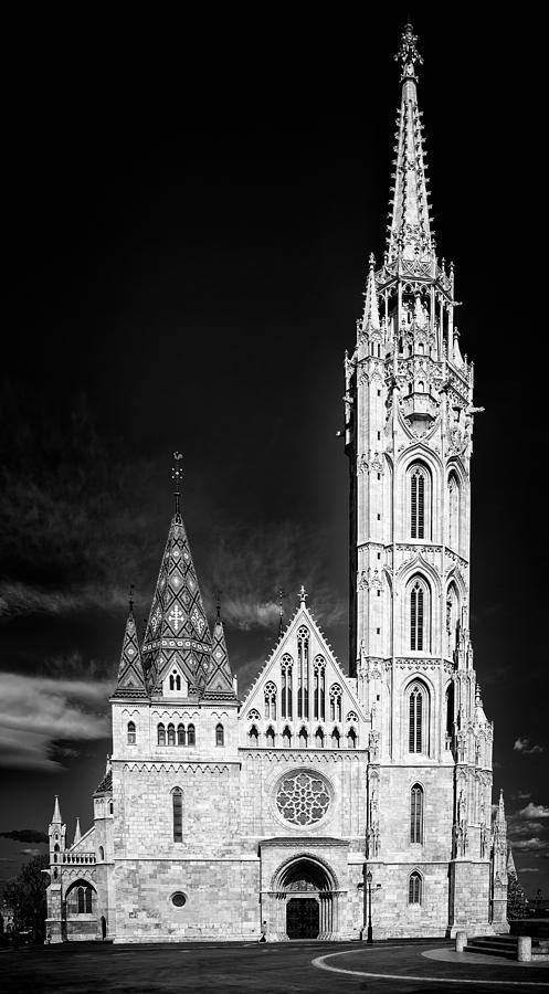 Matthias Church Budapest black and white Photograph by Matthias Hauser