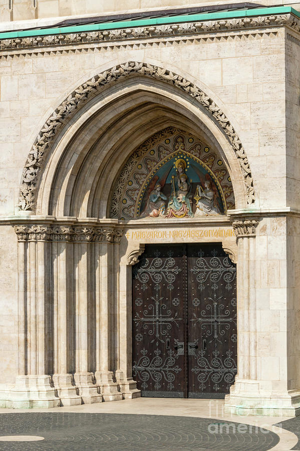 Matthias Church Entrance Photograph by Bob Phillips