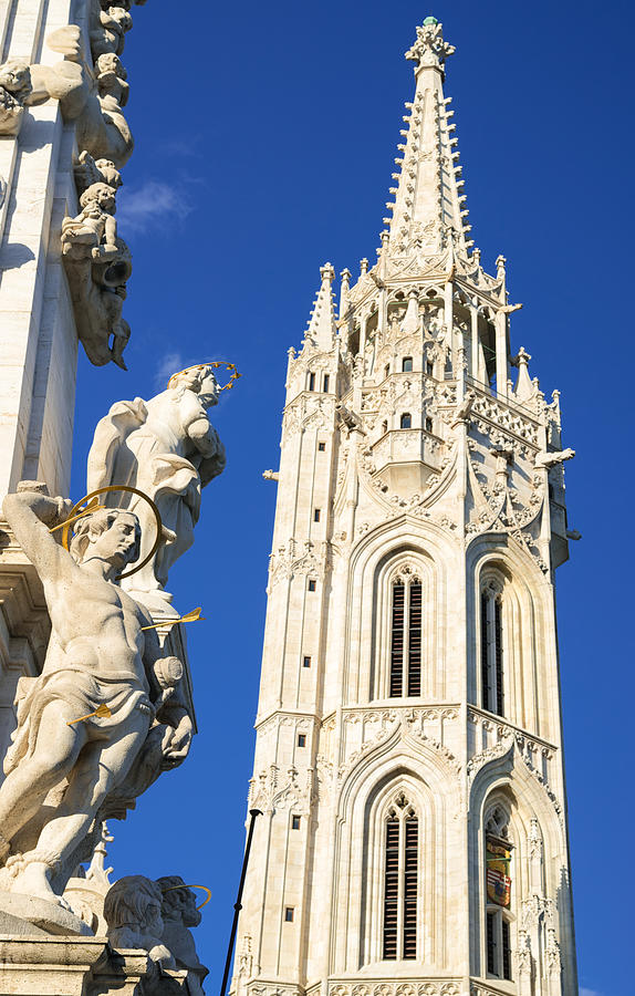 Matthias Church steeple and Trinity column Budapest Photograph by Matthias Hauser