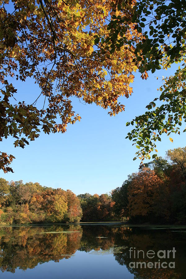 Matthiessen Lake in Autumn Photograph by Paula Guttilla