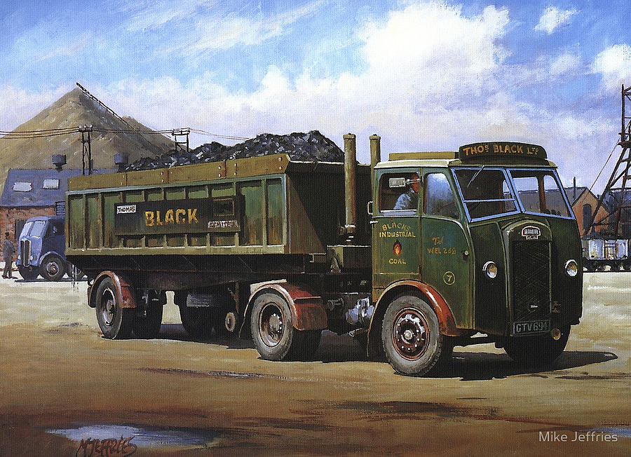 Vintage Painting - Maudslay coal lorry. by Mike Jeffries