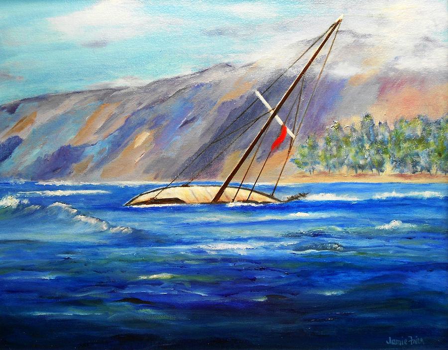 Maui Boat Painting by Jamie Frier