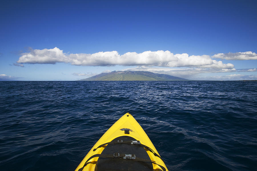 Boat Photograph - Maui, Kayaker by Ron Dahlquist - Printscapes