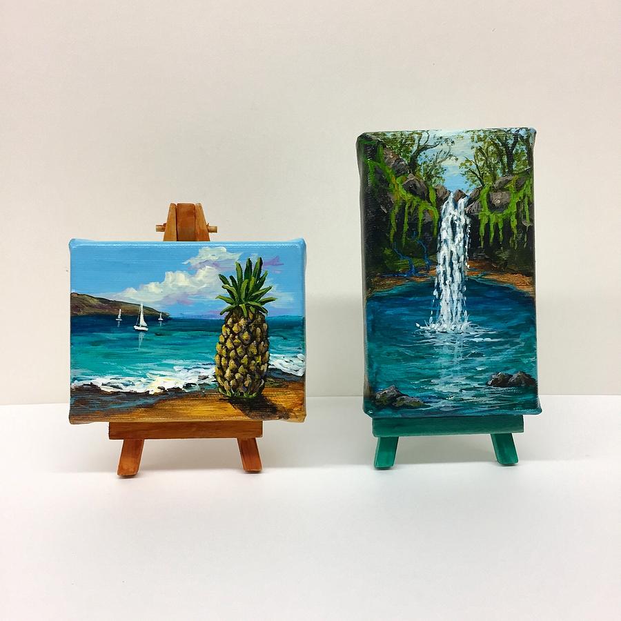 Maui Pineapple and Twin Falls Painting by Darice Machel McGuire