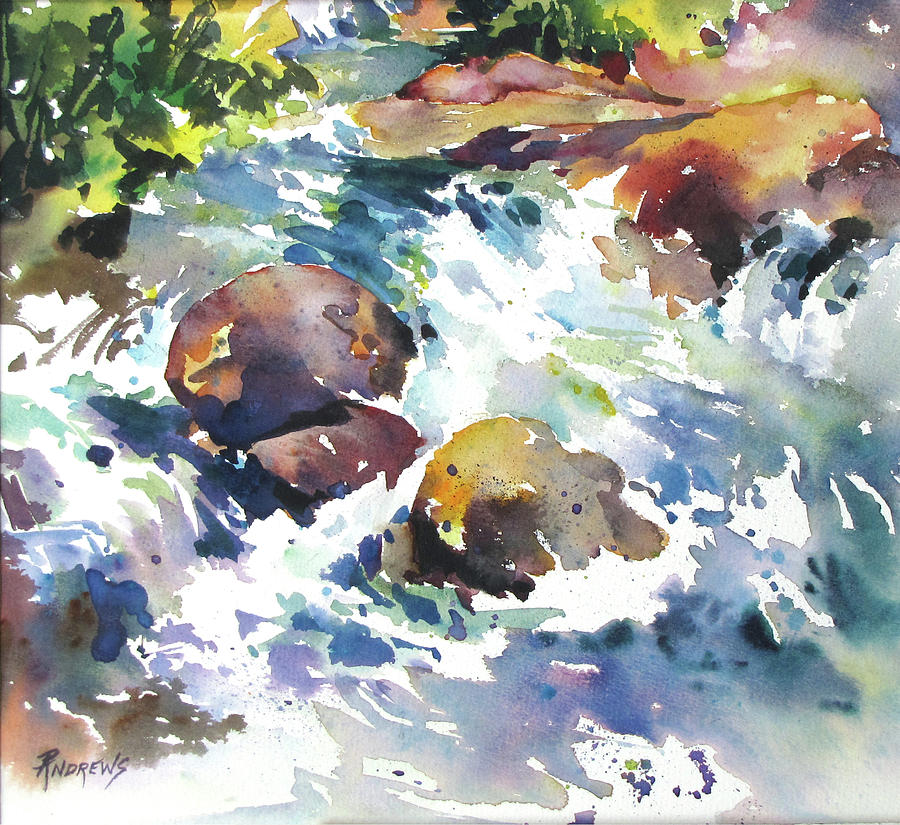 Maui Rapids Painting by Rae Andrews