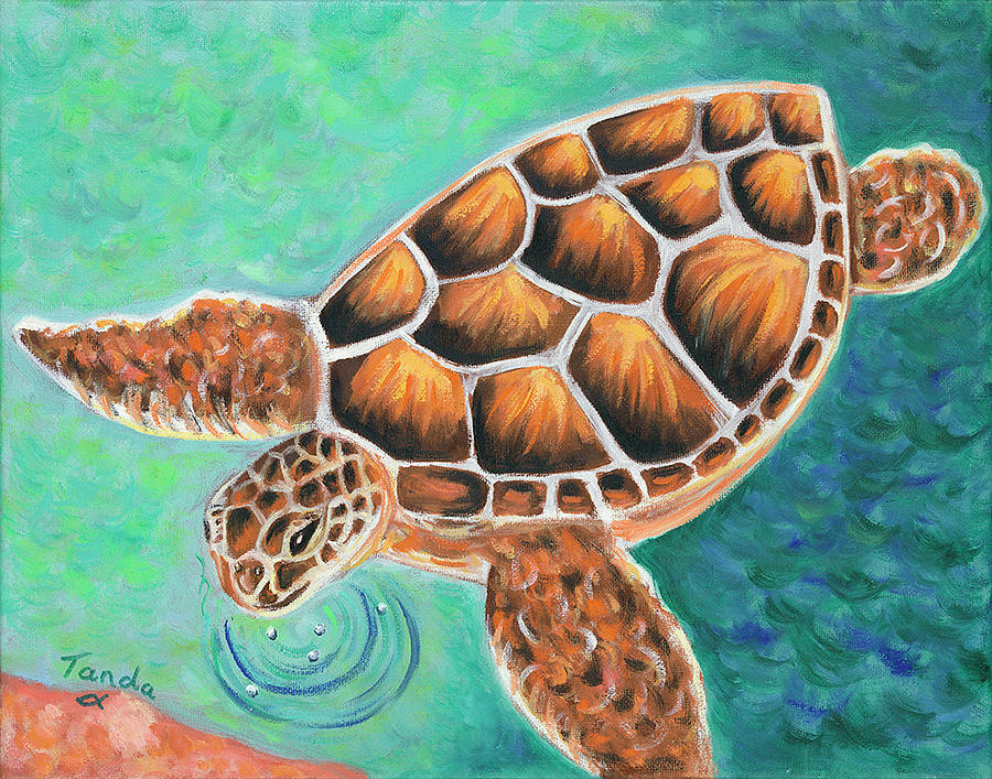 Maui Sea Turtle Painting by Tanda Jacobs - Fine Art America