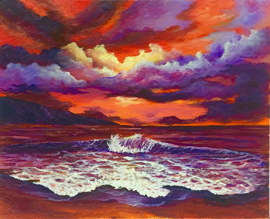 Maui Sunset 2 Painting by Darice Machel McGuire