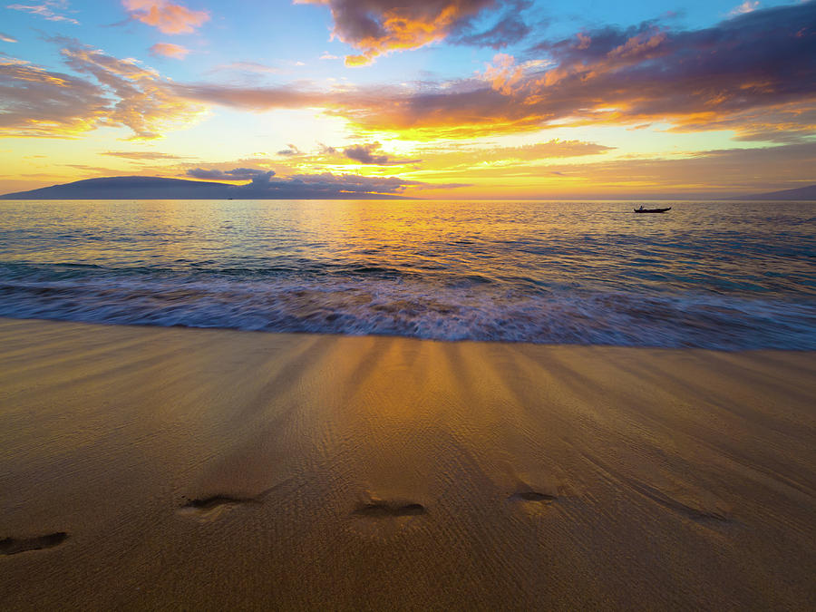 Sunset Photograph - Maui Sunset by Christopher Johnson