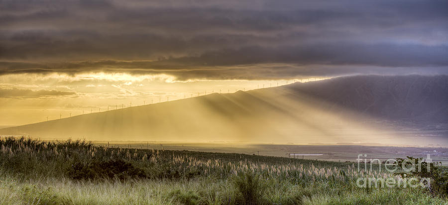 Maui Sunset God Rays Photograph