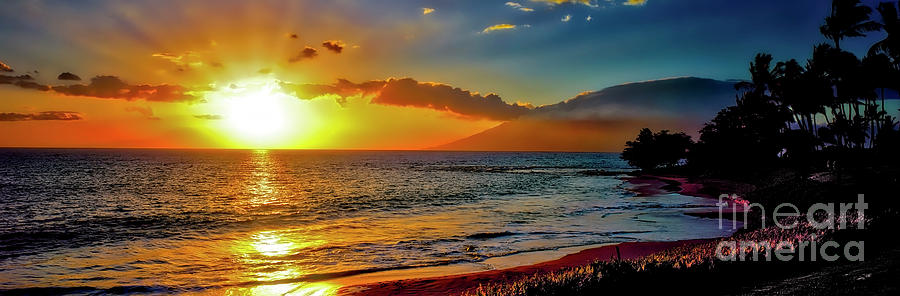 Maui wedding beach sunset  Photograph by Tom Jelen