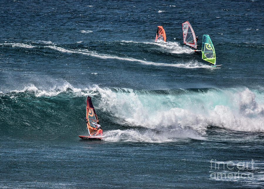 Maui Wind Surfers Photograph by Shirley Mangini