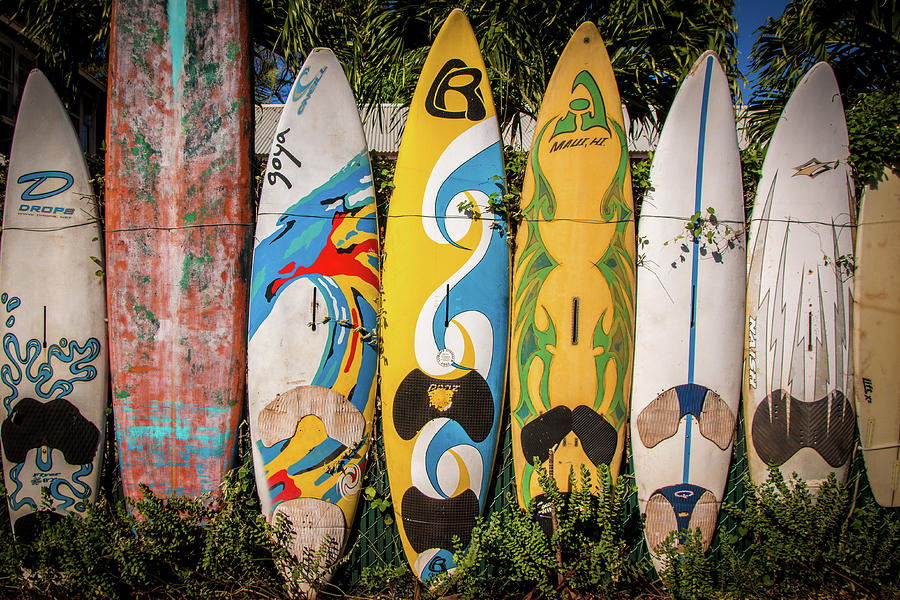 Mauis Surfboard Fence Photograph