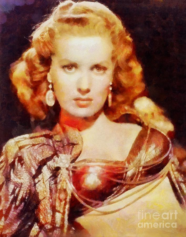 Maureen Ohara, Vintage Hollywood Legend Painting
