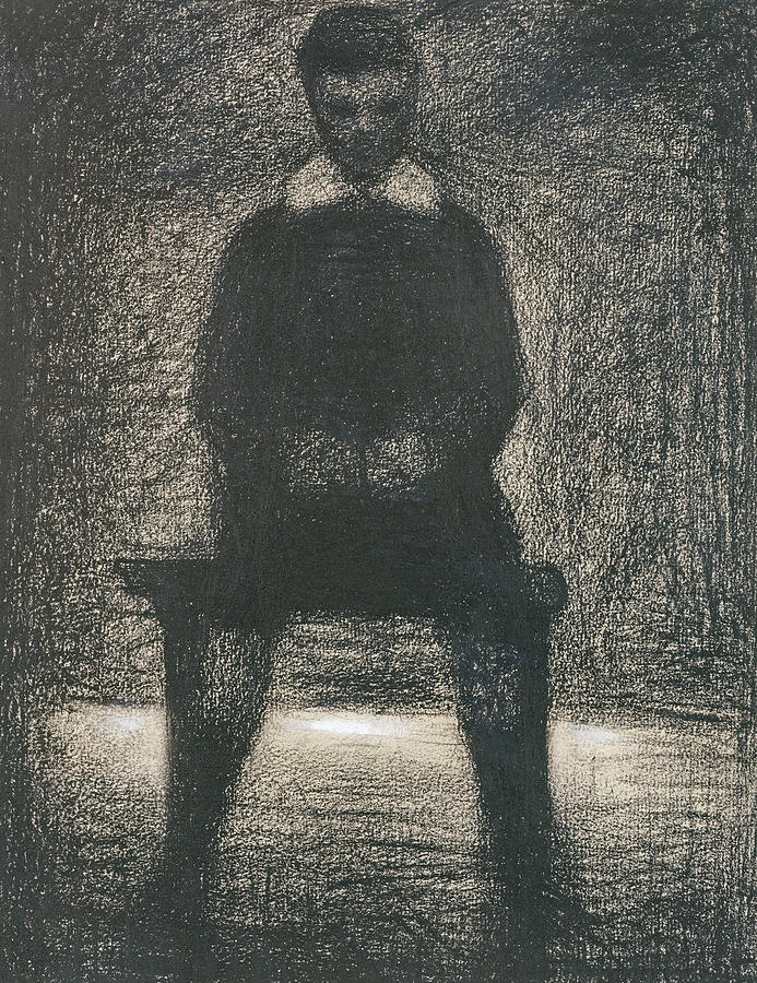 Maurice Appert Seated Drawing by Georges Pierre Seurat