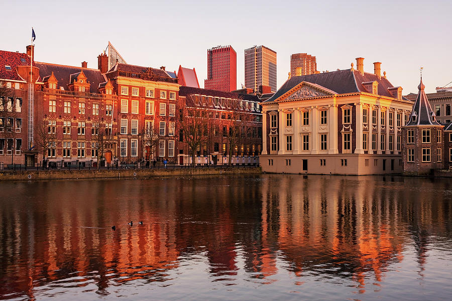 The Hague Photograph - Mauritshuis and Hofvijver at Golden Hour - the Hague by Barry O Carroll The Hague Photograph - Mauritshuis and Hofvijver at Golden Hour - the Hague by Barry O Carroll