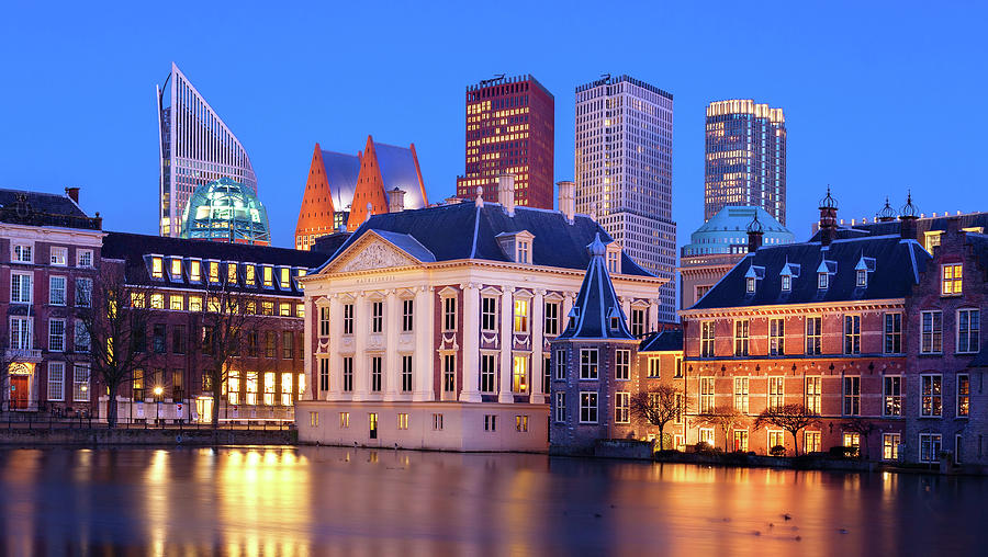 Skyscraper Photograph - Mauritshuis Museum at Blue Hour by Barry O Carroll