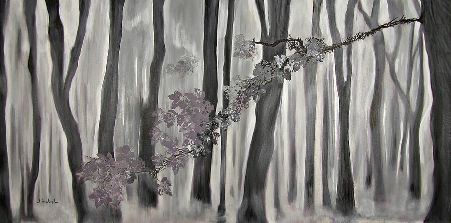 Landscape Painting - Mauve Leaves by Laura Gabel Landscape Painting - Mauve Leaves by Laura Gabel