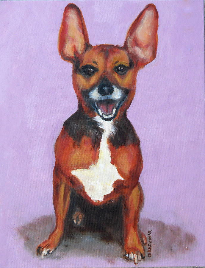 Dog Painting - Max by Olga Kaczmar