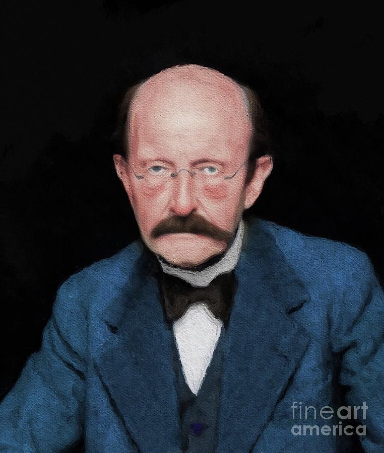 Abstract Painting - Max Planck, Famous Scientist by Esoterica Art Agency