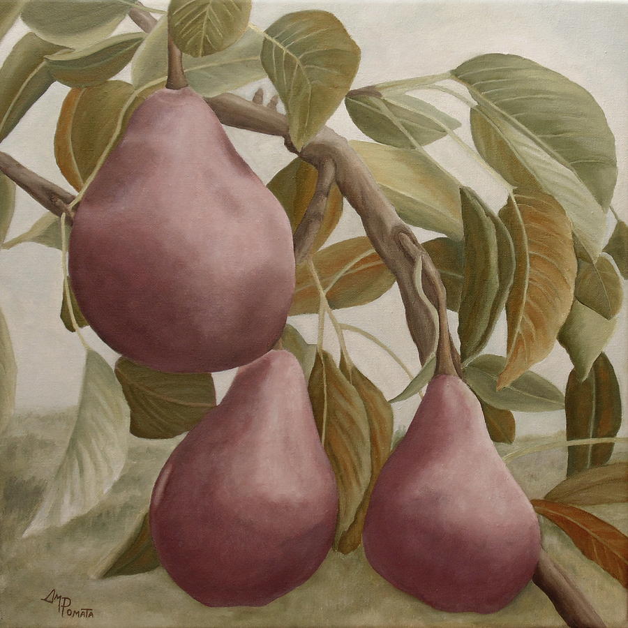 Max Red Bartlett Pears Painting by Angeles M Pomata