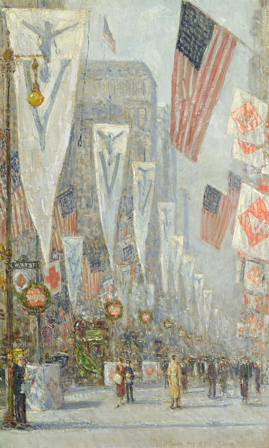 May 1919, 930 AM Painting by Childe Hassam