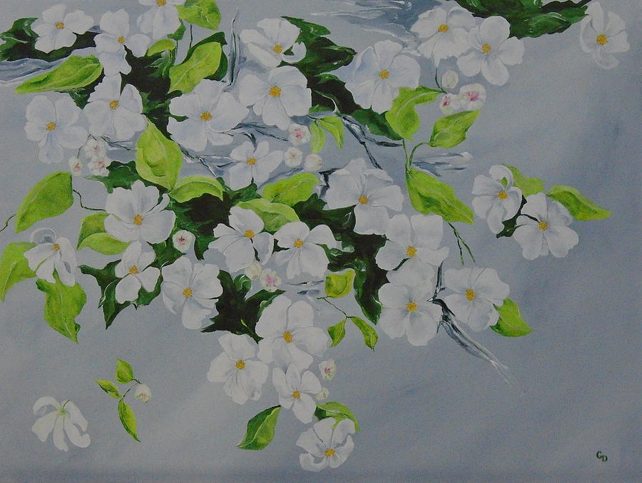 May Apple Blossoms Painting by Georgia Donovan
