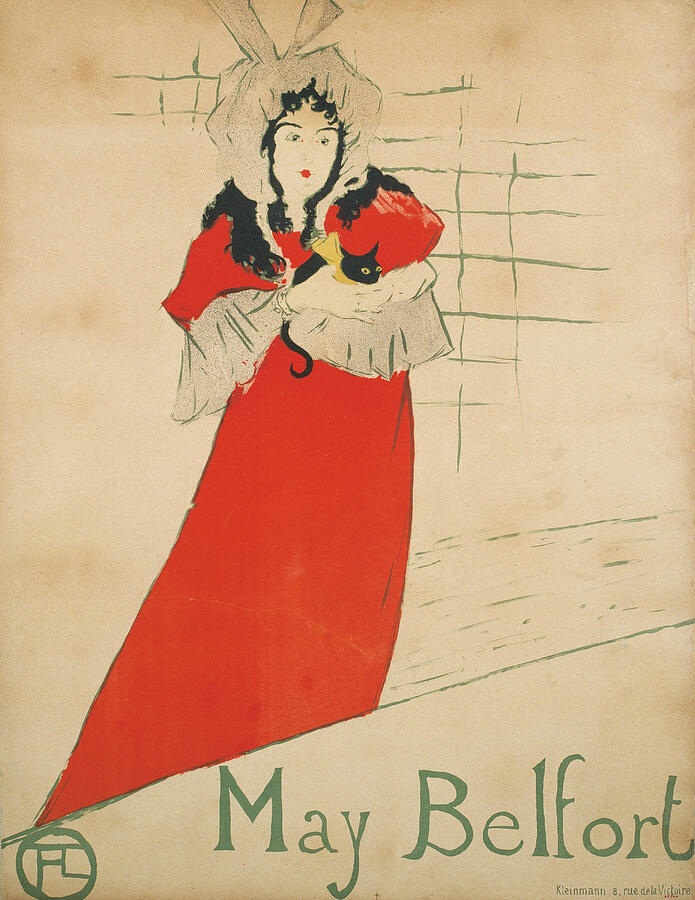 May Belfort, from 1895 Drawing by Henri de Toulouse-Lautrec
