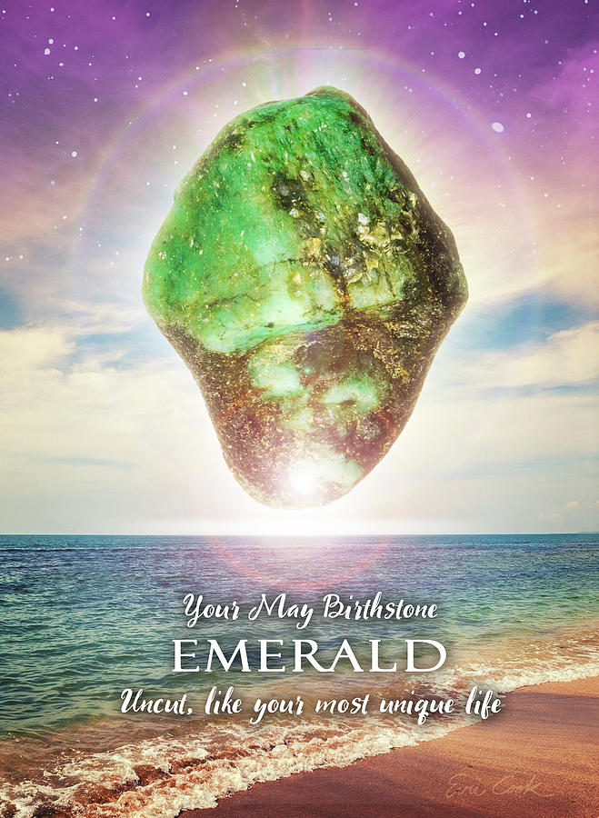 May Birthstone Emerald Digital Art by Evie Cook