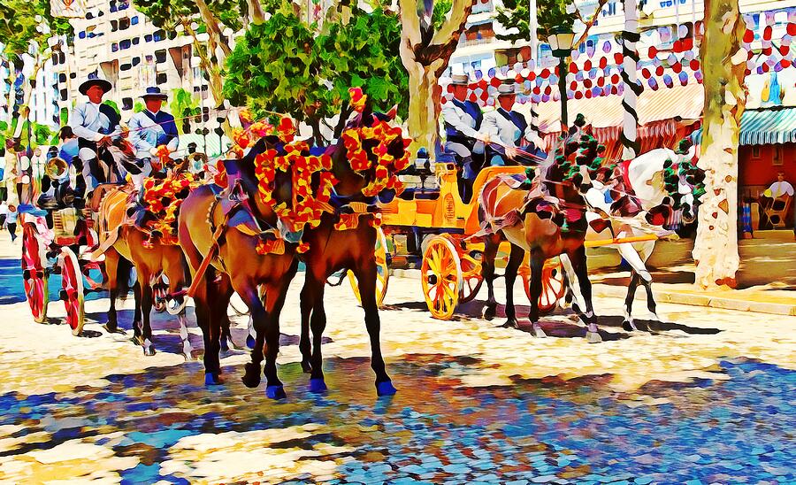 May Day Fair in Sevilla, Spain Mixed Media by Tatiana Travelways