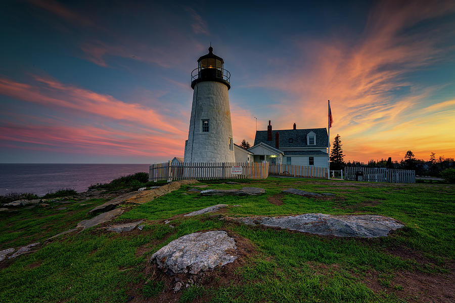 Sunset Photograph - May Evening at Pemaquid Point Lighthouse by Rick Berk