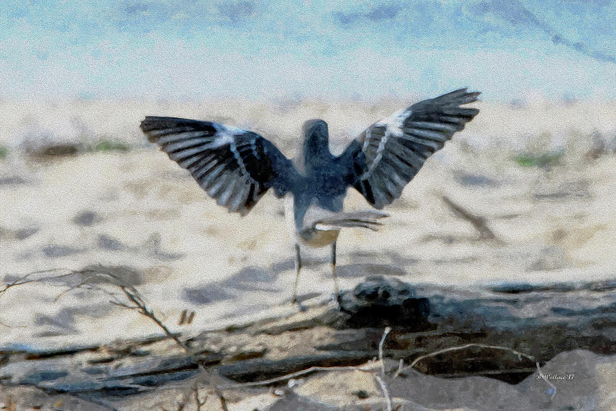 May I Have Your Attention - Catbird Watercolor FX Photograph by Brian Wallace