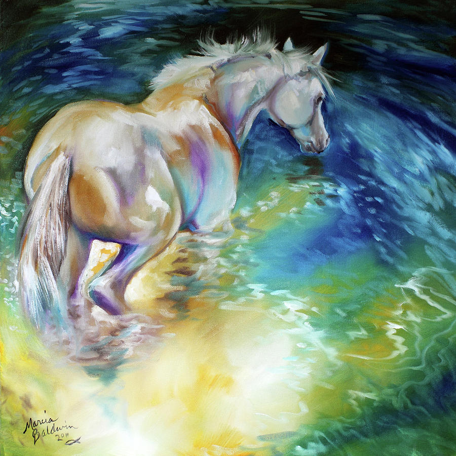 May Waterbaby Equine Painting by Marcia Baldwin